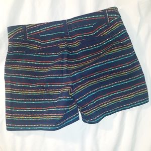NWOT Size 4 Navy shorts with turquoise and orange